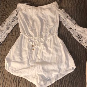 White Heartloom Romper